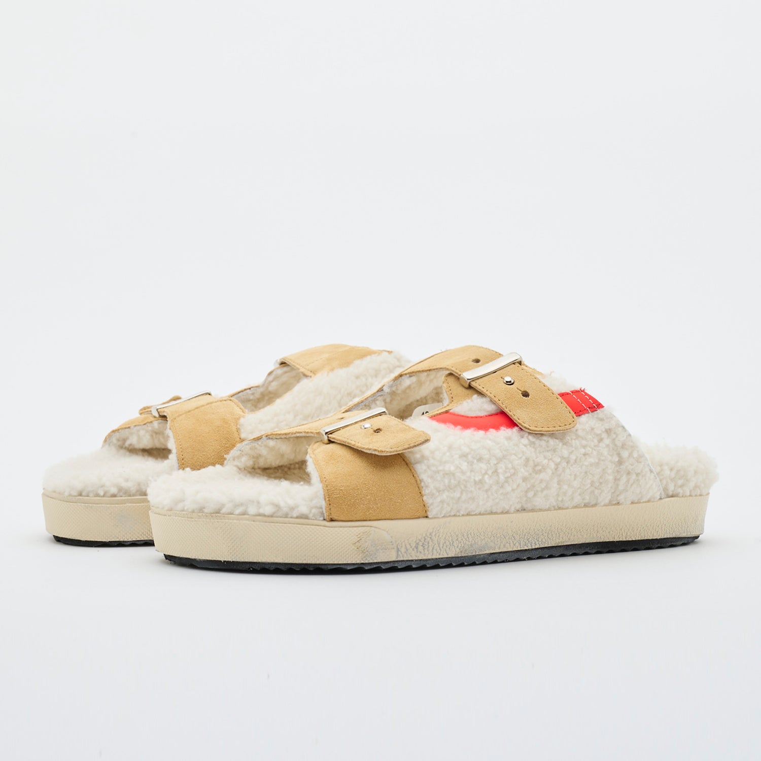 Sundl Shearling Caramel/Red