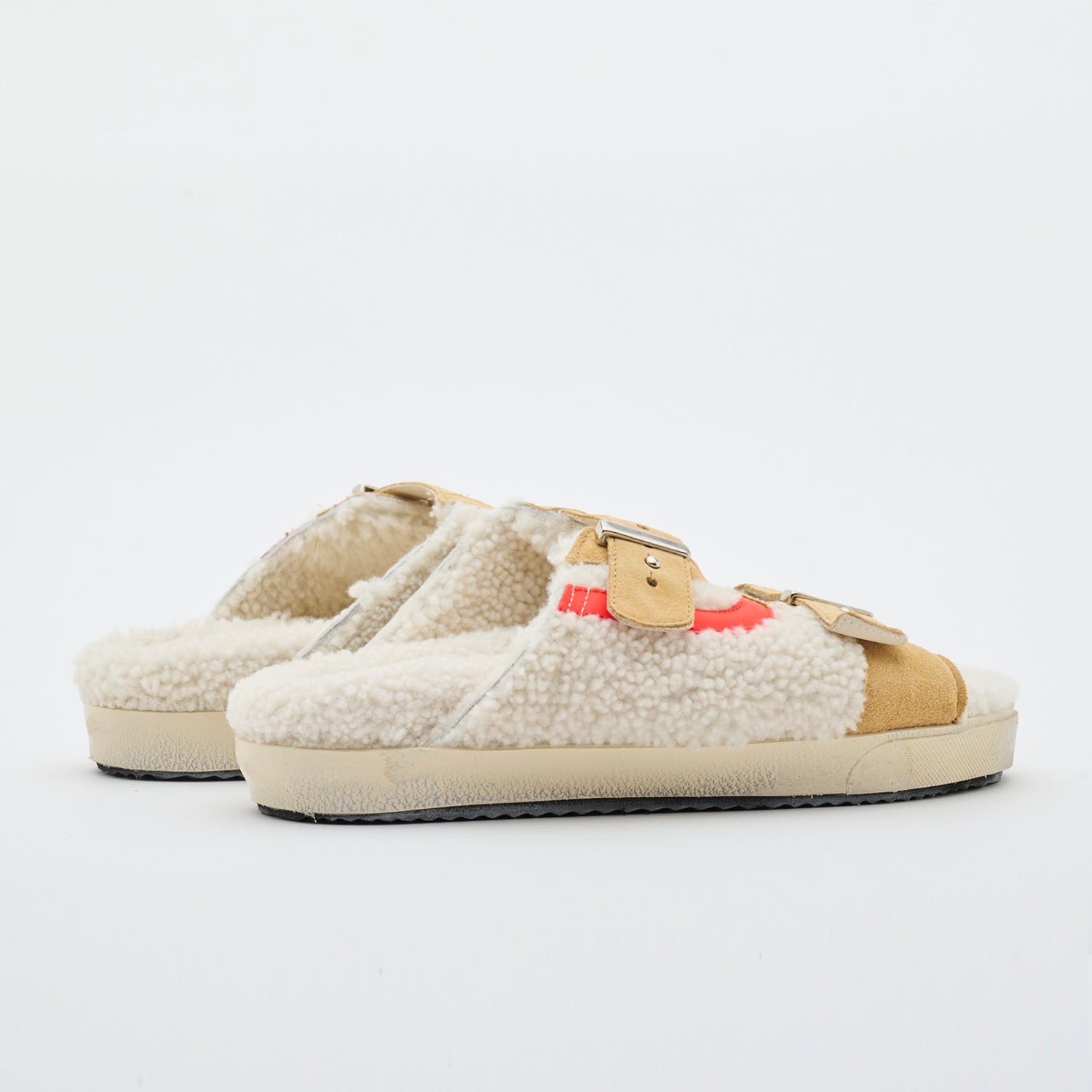 Sundl Shearling Caramel/Red